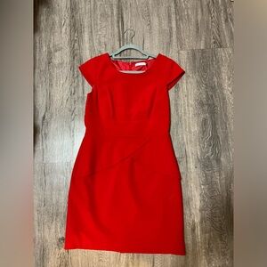 Red Calvin Klein Midi Dress